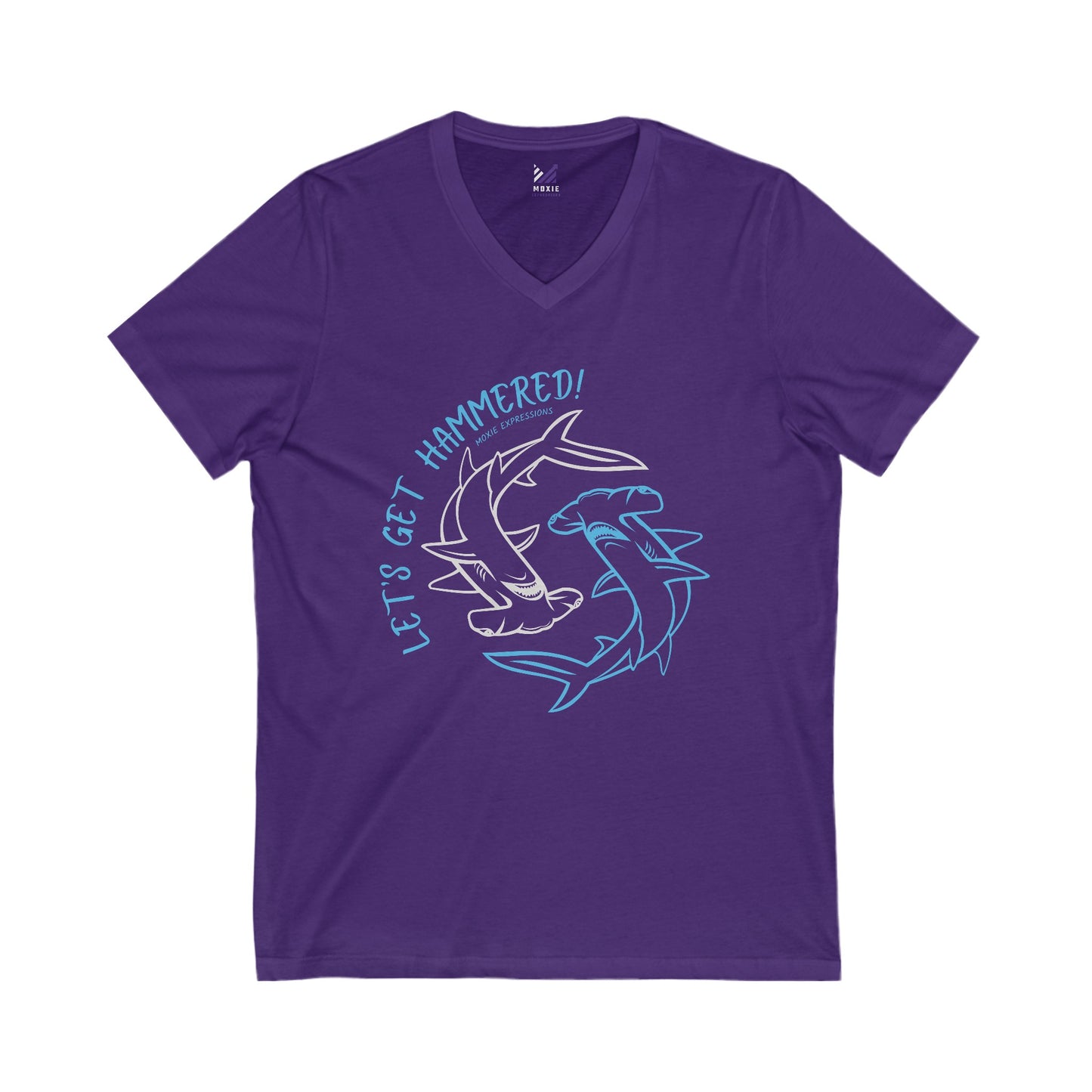 Deep Blue Unisex Jersey Short Sleeve V-Neck Tee