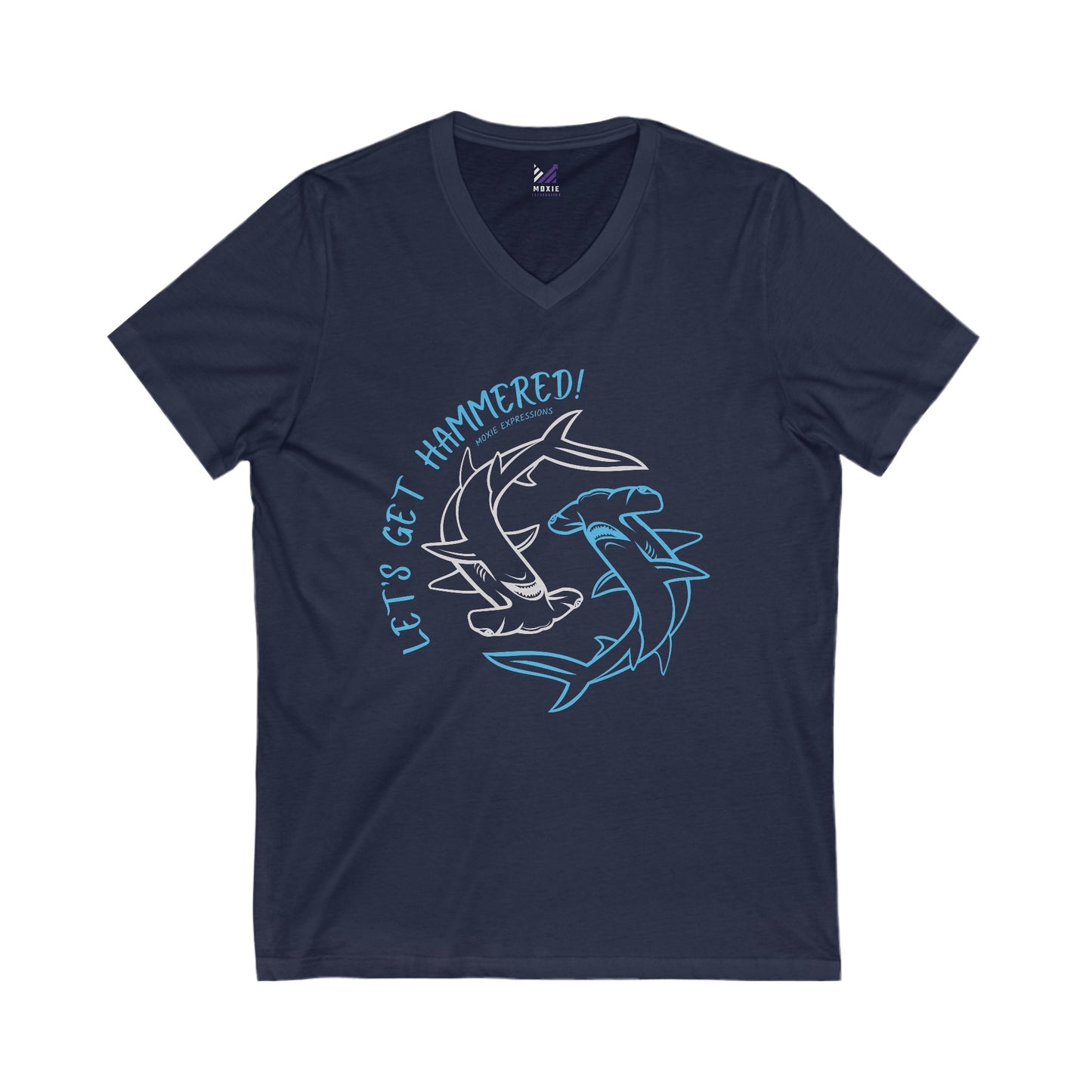 Deep Blue Unisex Jersey Short Sleeve V-Neck Tee