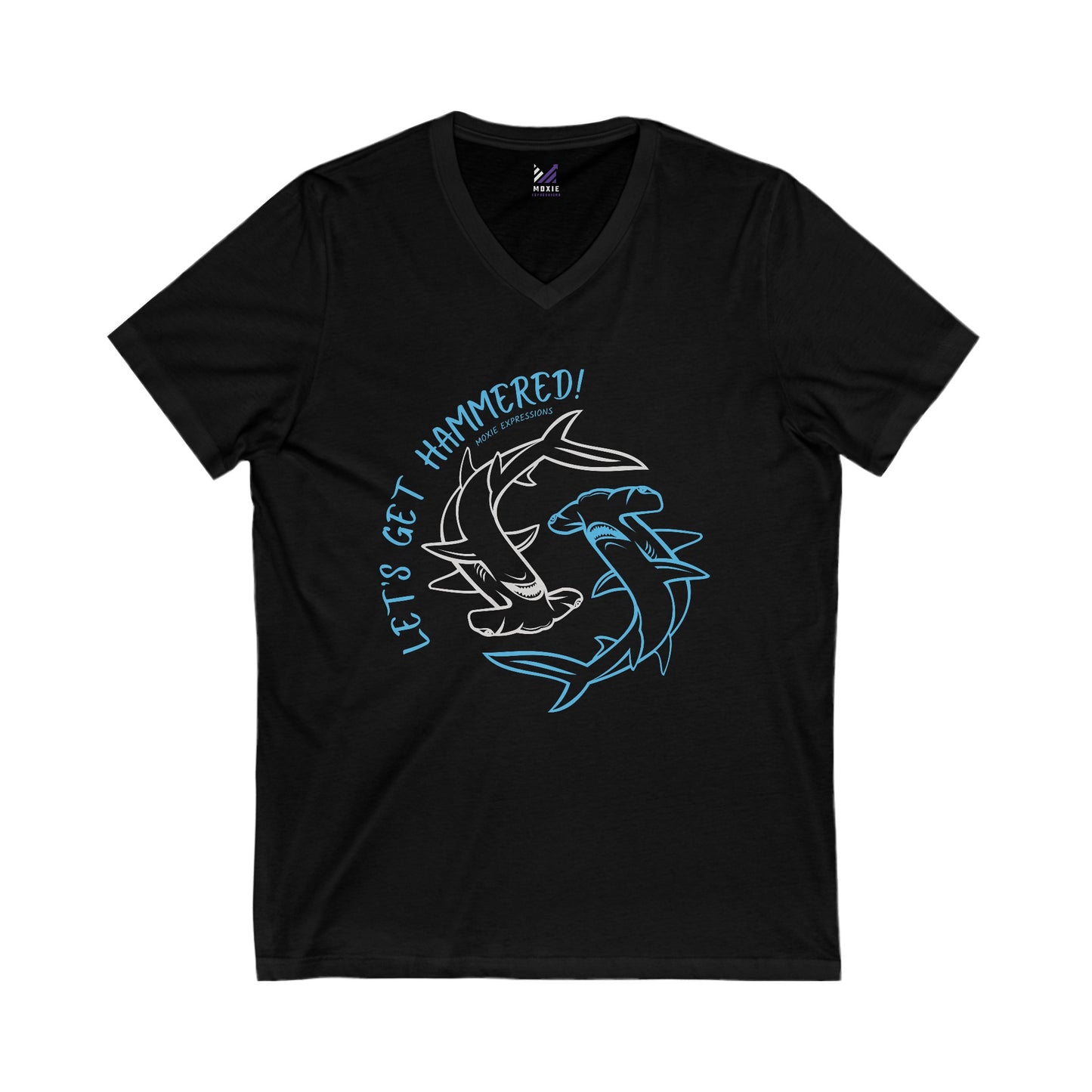 Deep Blue Unisex Jersey Short Sleeve V-Neck Tee