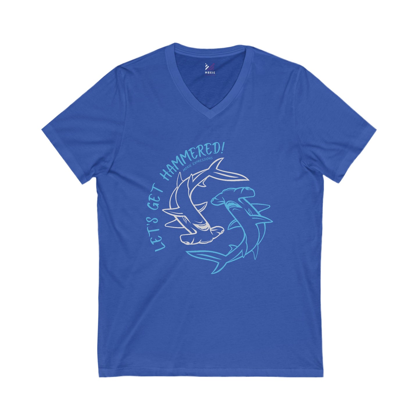 Deep Blue Unisex Jersey Short Sleeve V-Neck Tee