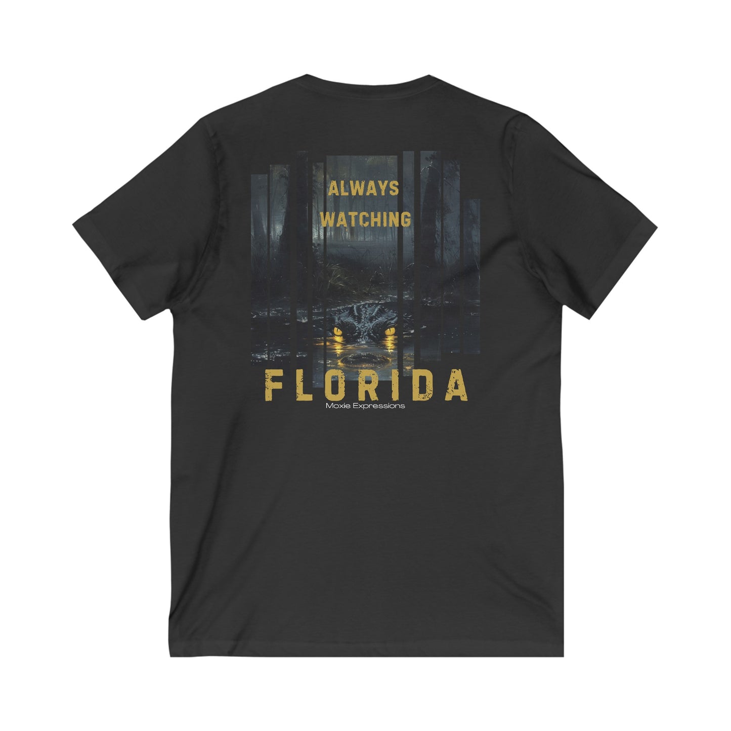 Florida Always Watching Unisex Jersey Short Sleeve V-Neck Tee