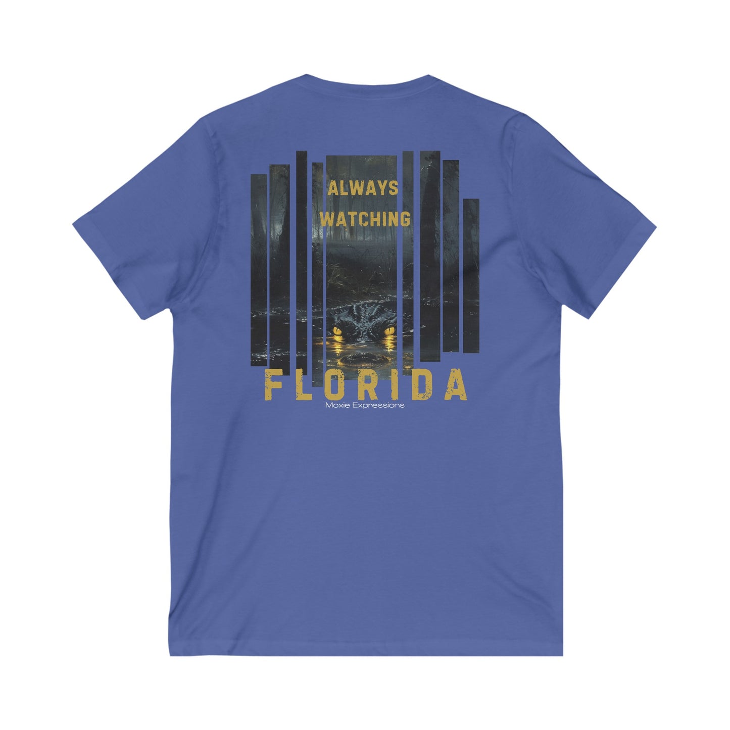 Florida Always Watching Unisex Jersey Short Sleeve V-Neck Tee