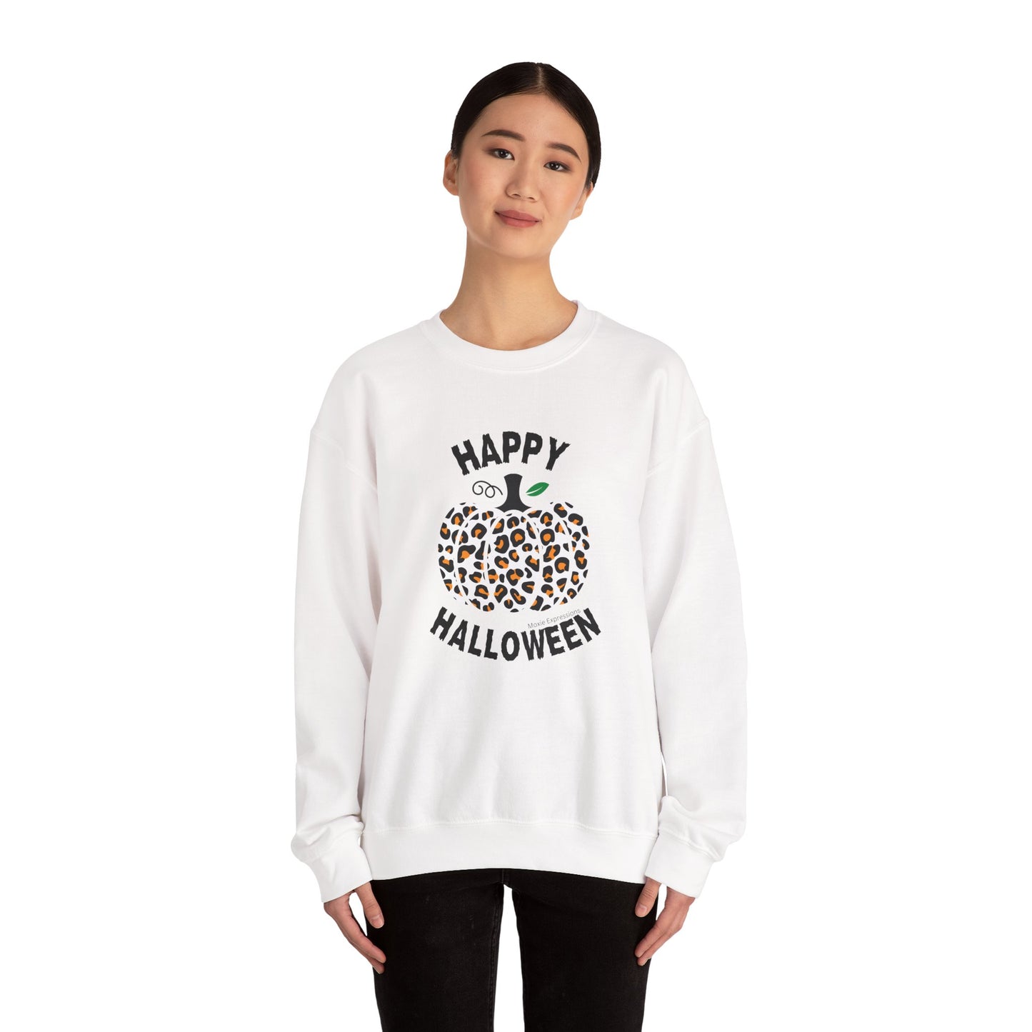 Cheetah Chic Pumpkin Patch Unisex Crewneck Sweatshirt