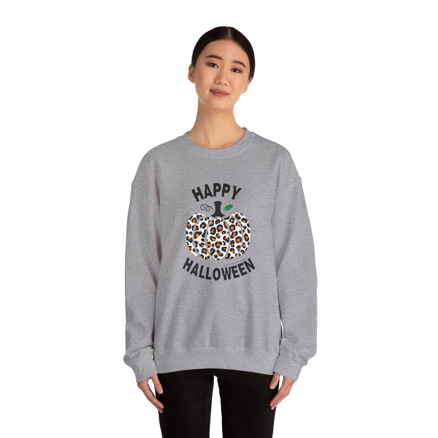 Cheetah Chic Pumpkin Patch Unisex Crewneck Sweatshirt