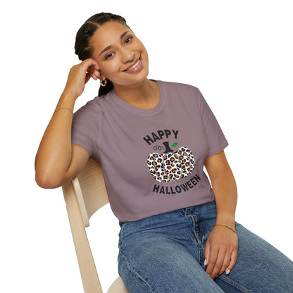 Cheetah Chic Pumpkin Patch Unisex Softstyle Crewneck T-Shirt