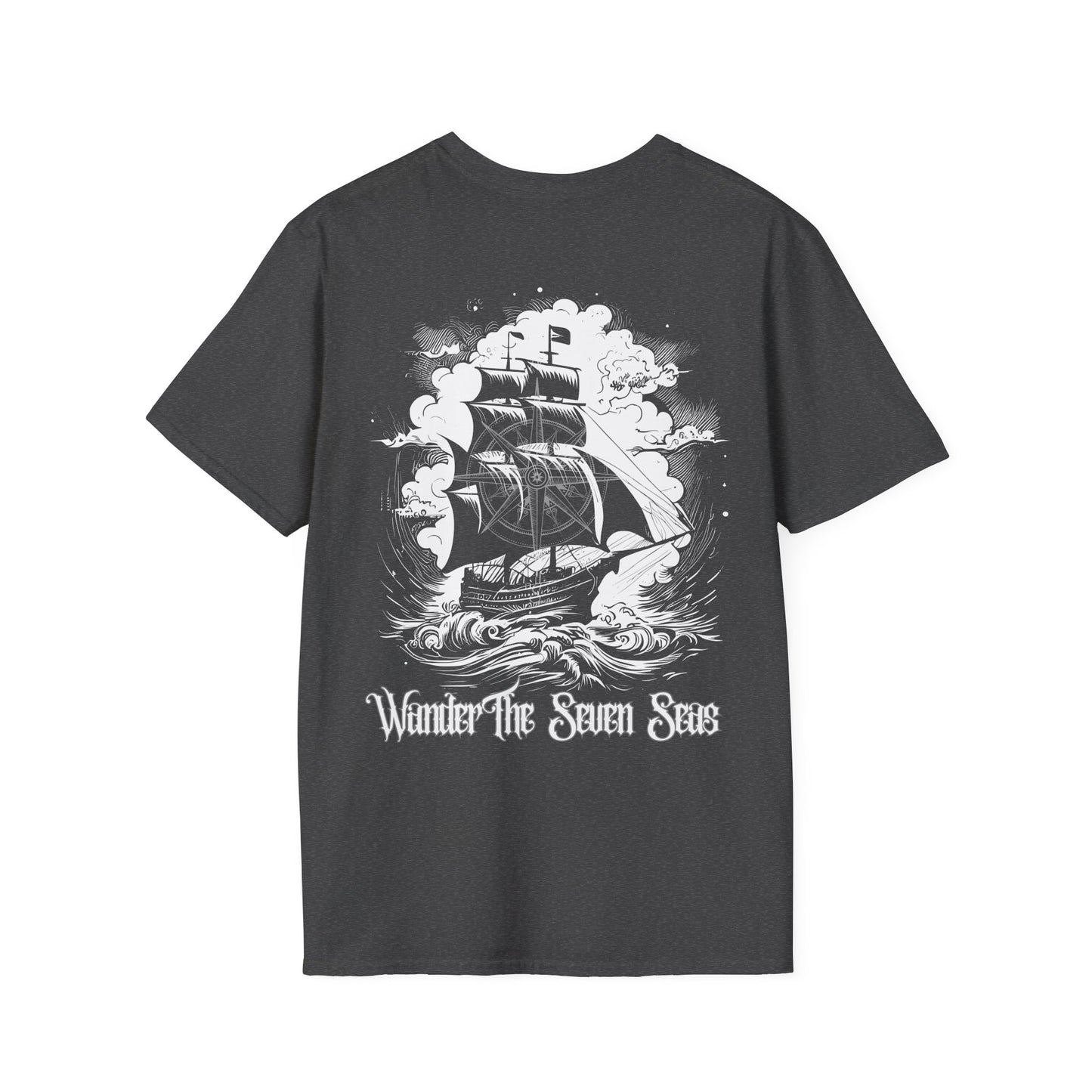 Adventure-Inspired Unisex Softstyle T-Shirt - 'Wander the Seven Seas' Design