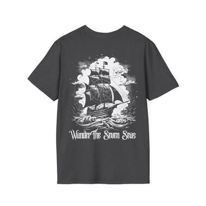 Adventure-Inspired Unisex Softstyle T-Shirt - 'Wander the Seven Seas' Design