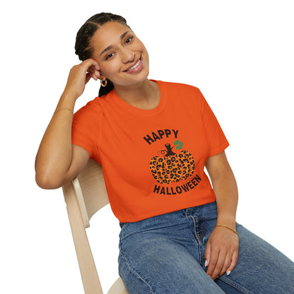 Cheetah Chic Pumpkin Patch Unisex Softstyle Crewneck T-Shirt