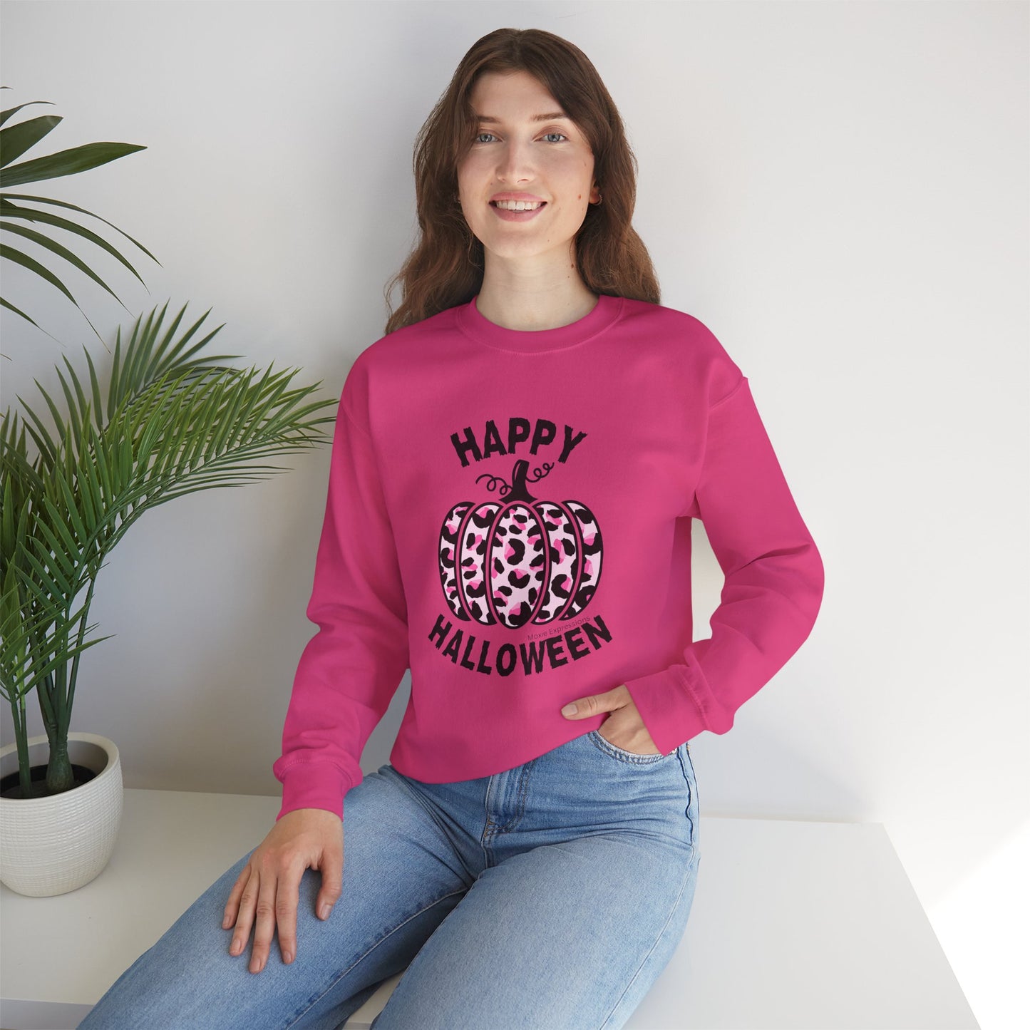 Sassy Pink Pumpkin Patch Unisex Crewneck Sweatshirt
