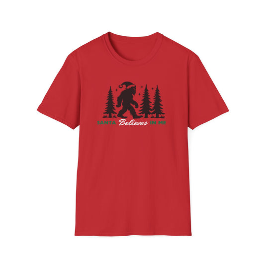 Bigfoot Believes T-Shirt — Sasquatch Forest Holiday Tee
