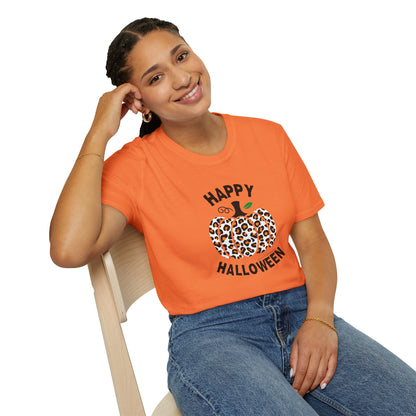 Cheetah Chic Pumpkin Patch Unisex Softstyle Crewneck T-Shirt
