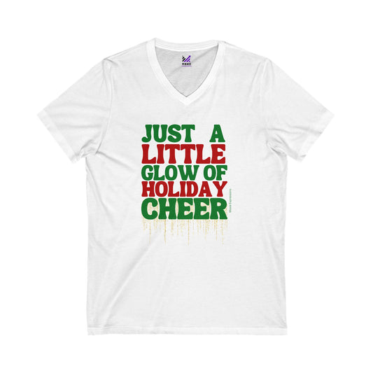 Holiday Sparkle Unisex Jersey Short Sleeve V-Neck Tee