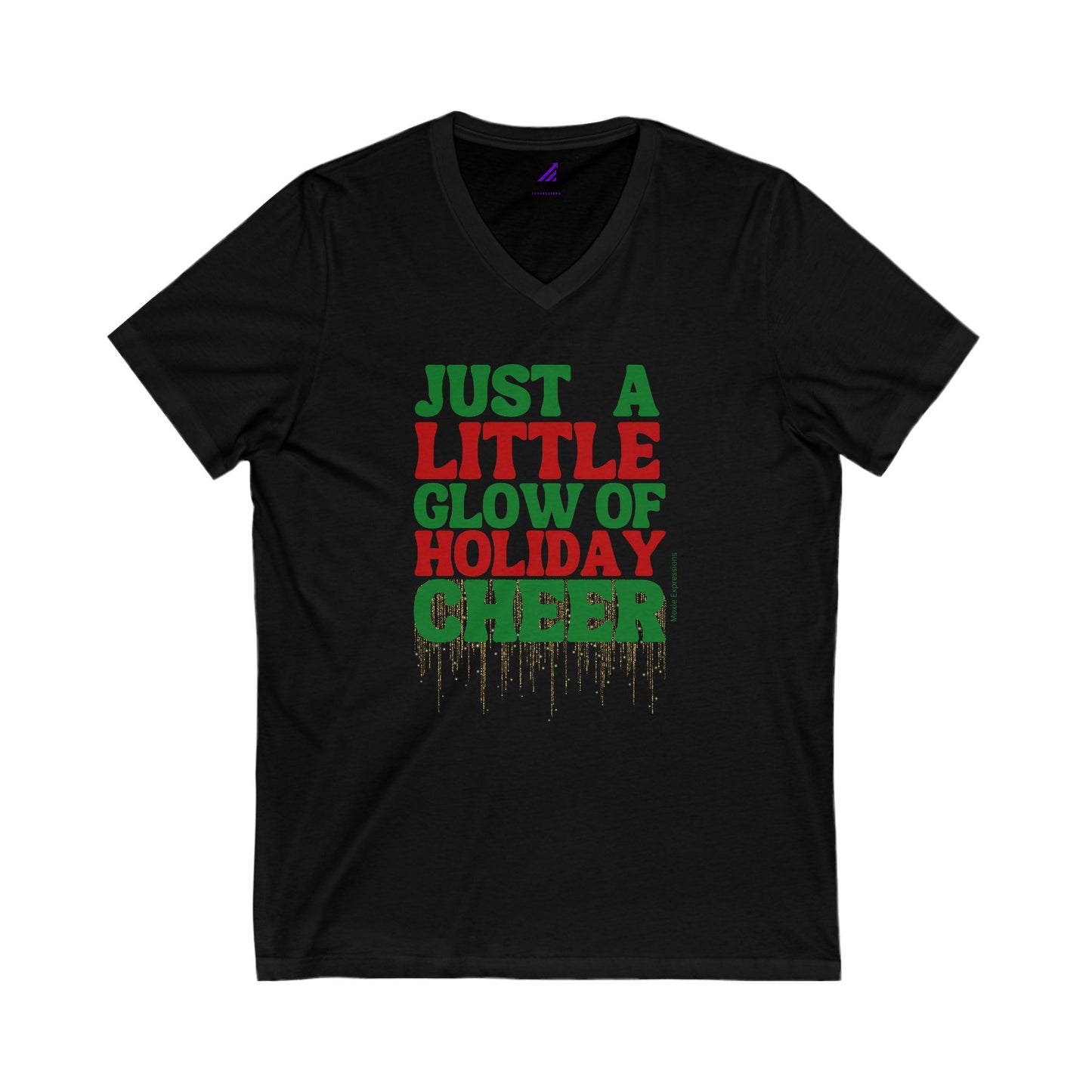 Holiday Sparkle Unisex Jersey Short Sleeve V-Neck Tee