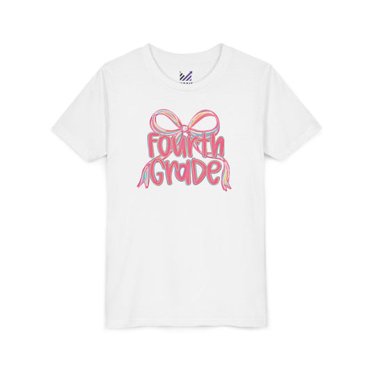 4th Grade Bow - Bella+Canvas Youth Short Sleeve Tee