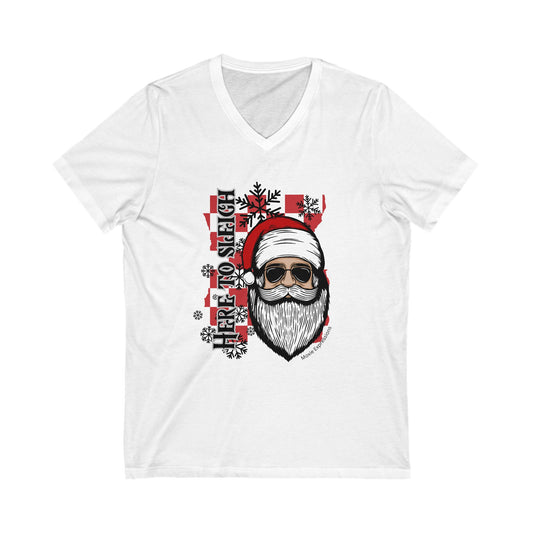 Sleigh Santa Claus Unisex Jersey Short Sleeve V-Neck Tee